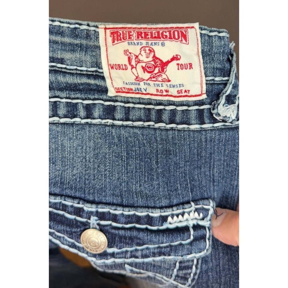 True Religion Womens Joey Mid Rise Super T Flap Flare Jean 32 *Hemmed - Picture 6 of 8